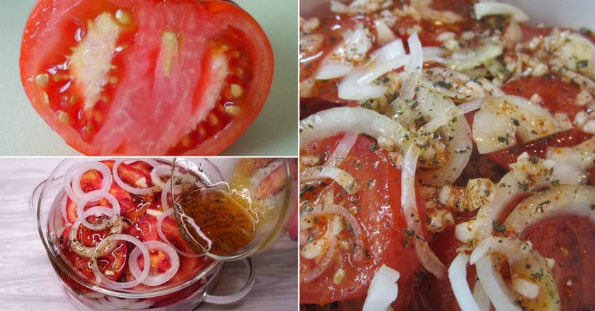 Салат из помидоров в банке: легкая весенняя закуска за 5 минут — идеально к мясу и рыбе. Вместо прошлогодней консервации.